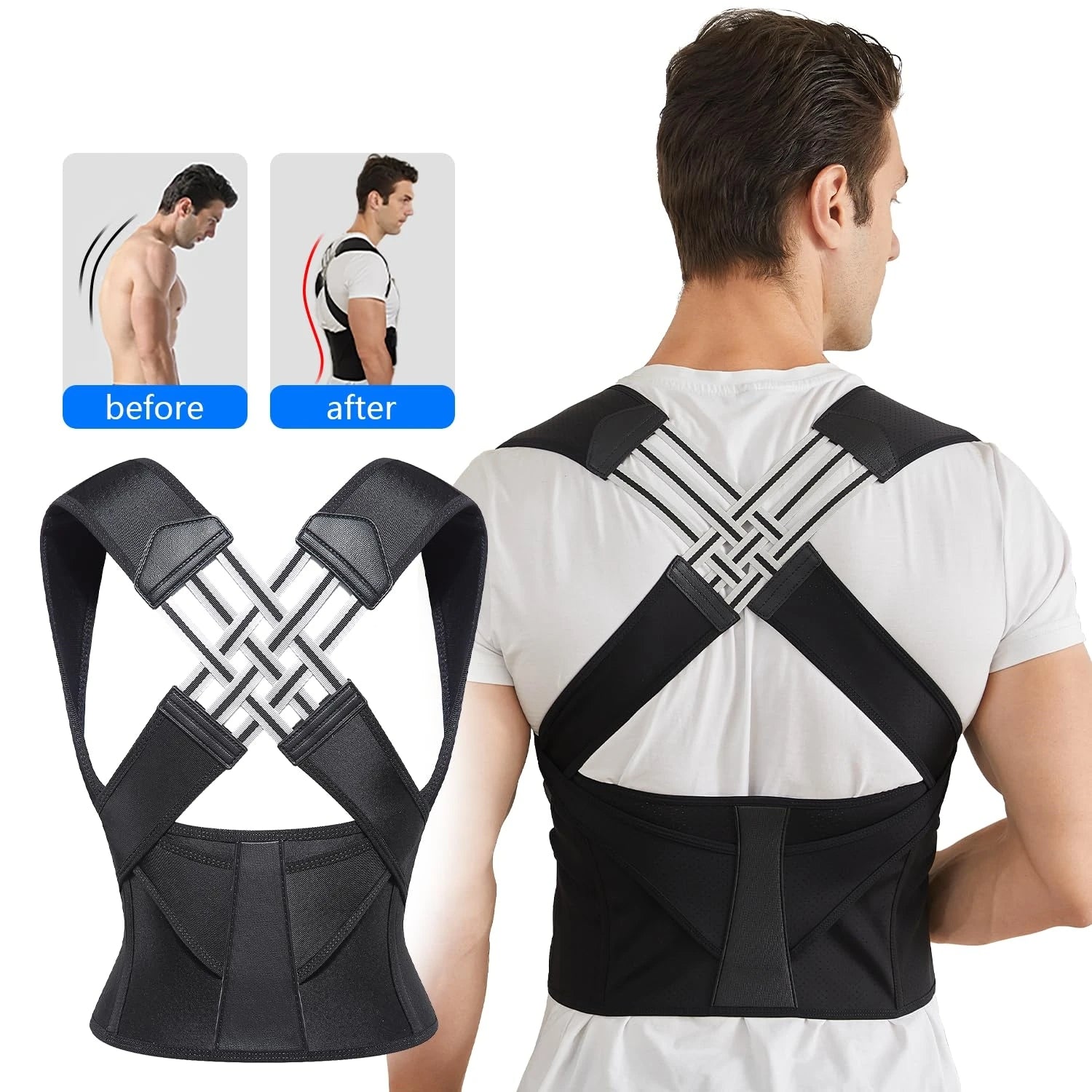 Adjustable Back Posture Belt for Men & Women Relieve Pain