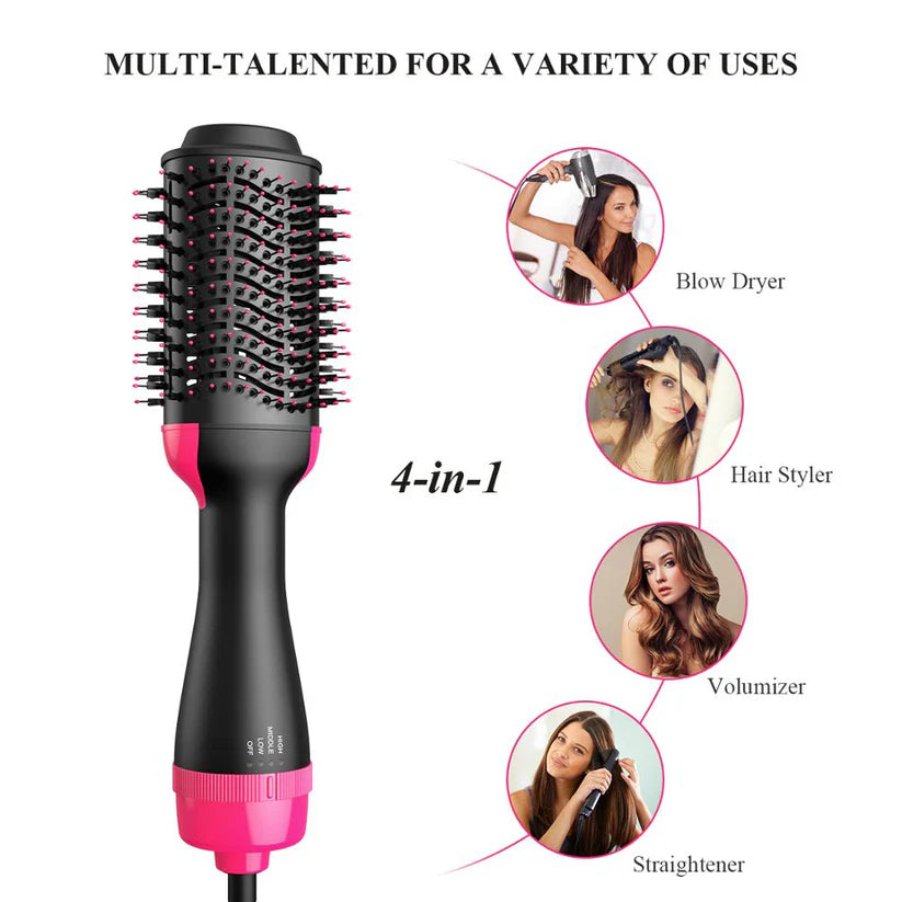 4 in 1 Blow Dryer Brush | Dryer, Straightener, Curling & Styling Brush