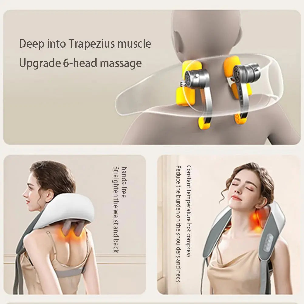 Wireless Neck & Shoulder Massager with Heat Therapy