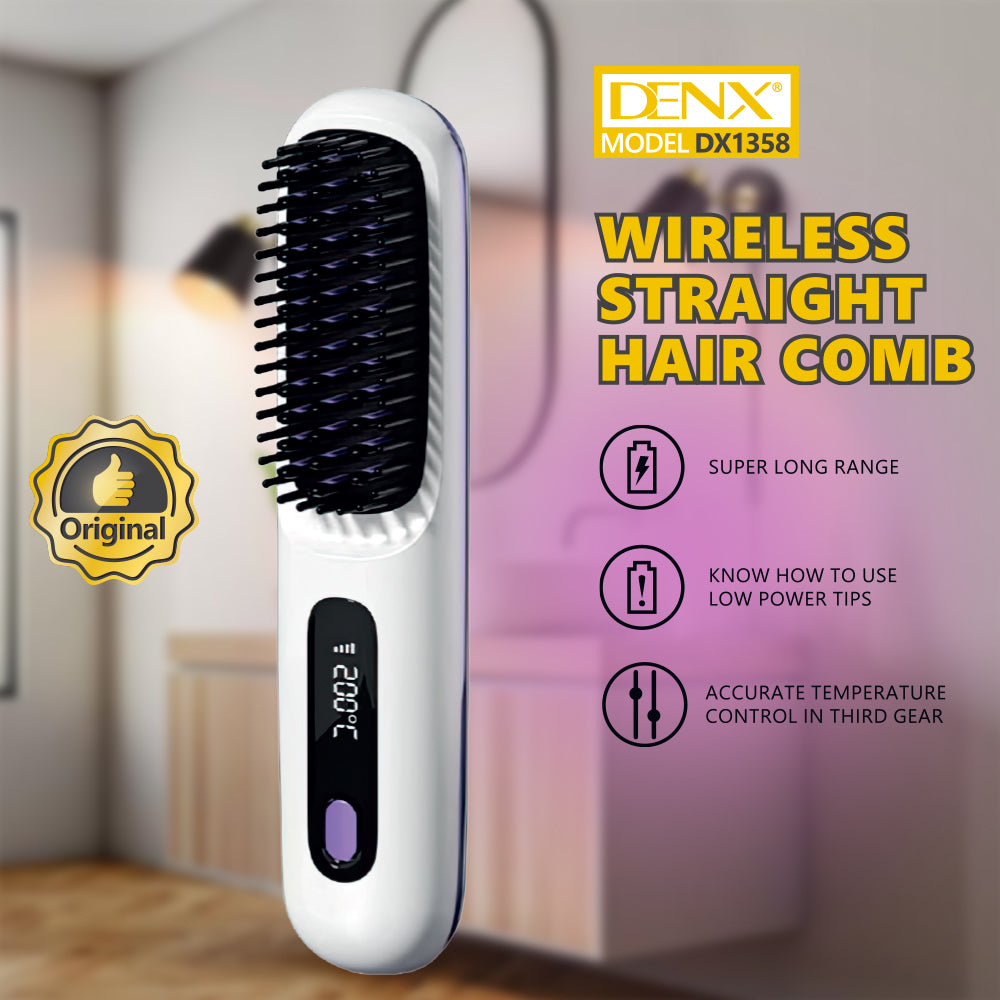Wireless Hair Straightening Comb Smooth Frizz Free Styling Anytime